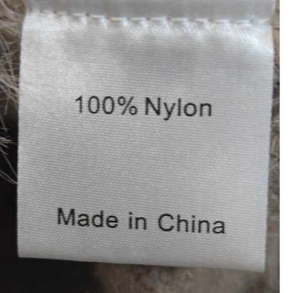 Emerson Lang Fuzzy Knit Sweater Women's Large Beige V-Neck Soft Pullover - Picture 7 of 9